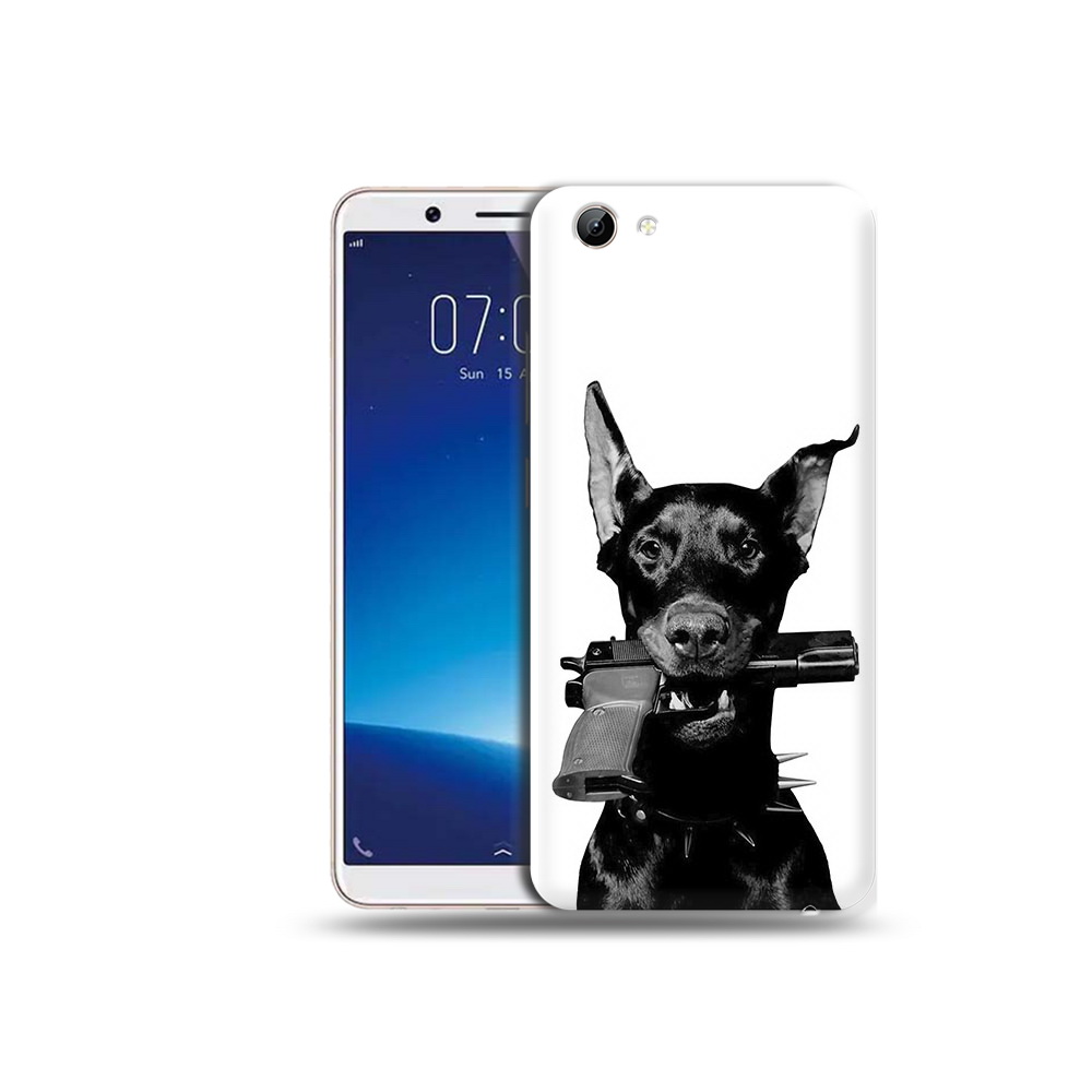 

Чехол MyPads Tocco для Vivo Y71 доберман с пистолетом (PT111858.440.331), Прозрачный, Tocco