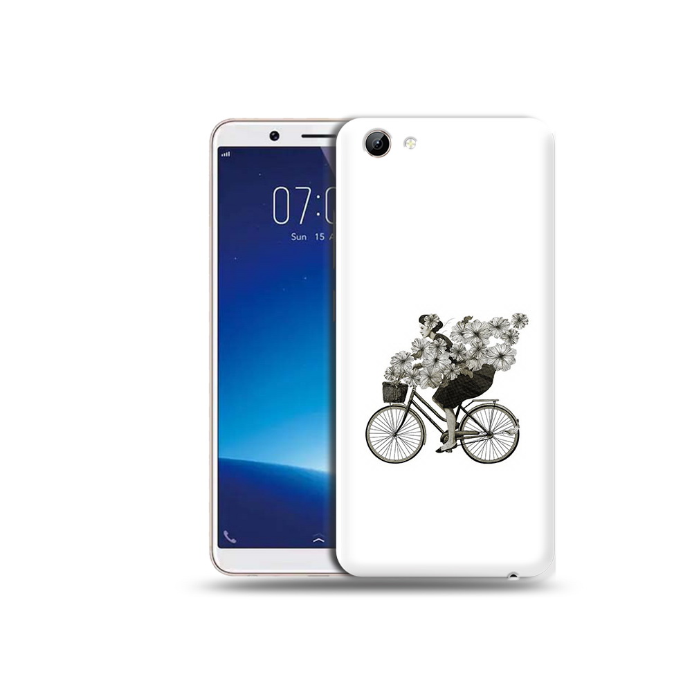 Чехол MyPads Tocco для Vivo Y71 девушка на велосипеде с цветами (PT111858.440.307)