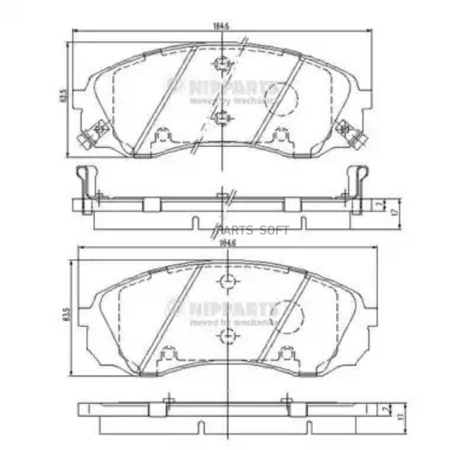 

Тормозные колодки NIPPARTS N3600329
