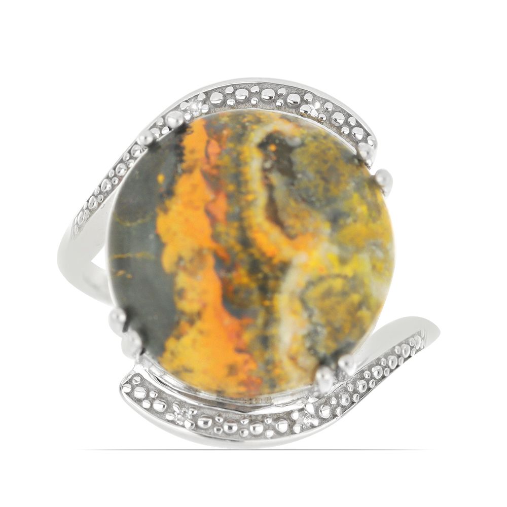 Кольцо из серебра р.17 Ювелирия T48671, яшма/топаз