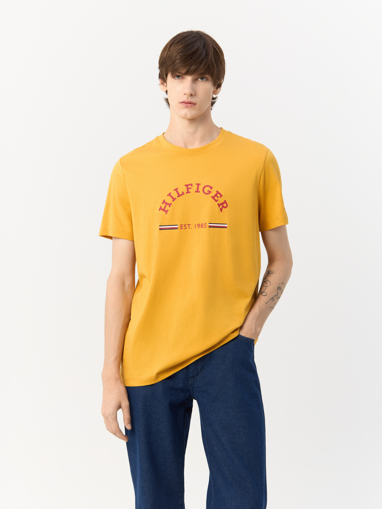 

Футболка мужская Tommy Hilfiger MW0MW35466 желтая XL, Желтый, MW0MW35466