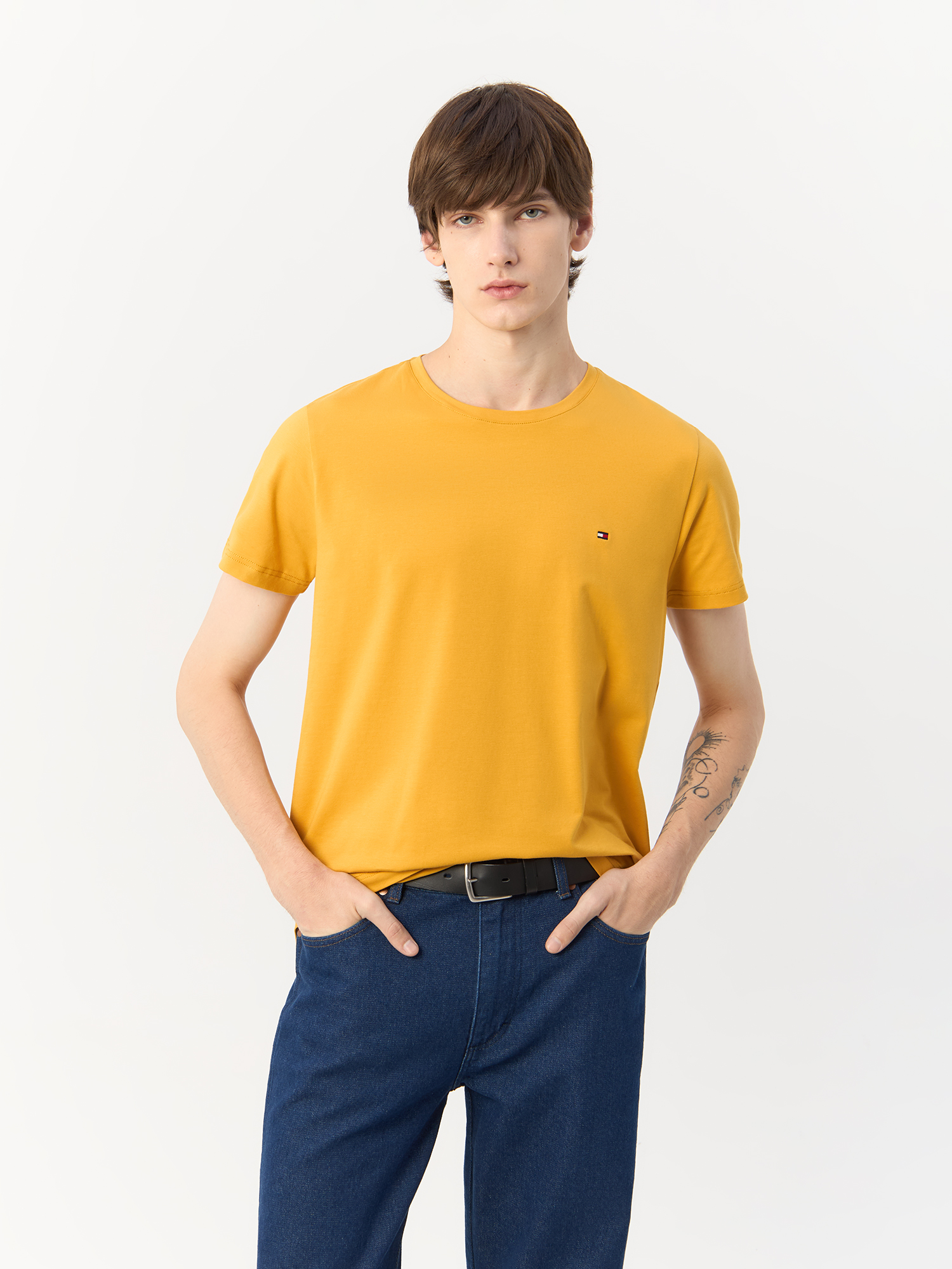 Футболка мужская Tommy Hilfiger Stretch Slim Fit Tee MW0MW10800 желтая S