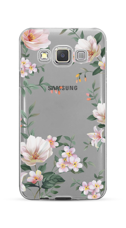

Чехол на Samsung Galaxy A3 "Beautiful white flowers", Бежевый;зеленый, 20150-1