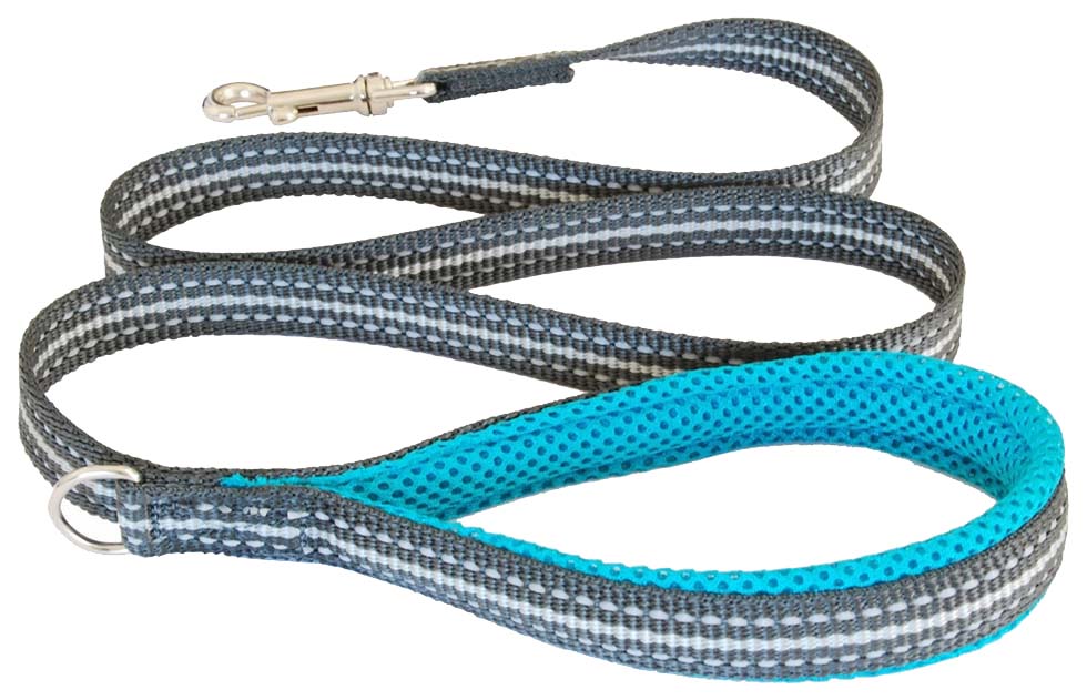 Универсальный поводок для собак Cortina, текстиль, голубой, длина 1.2 м