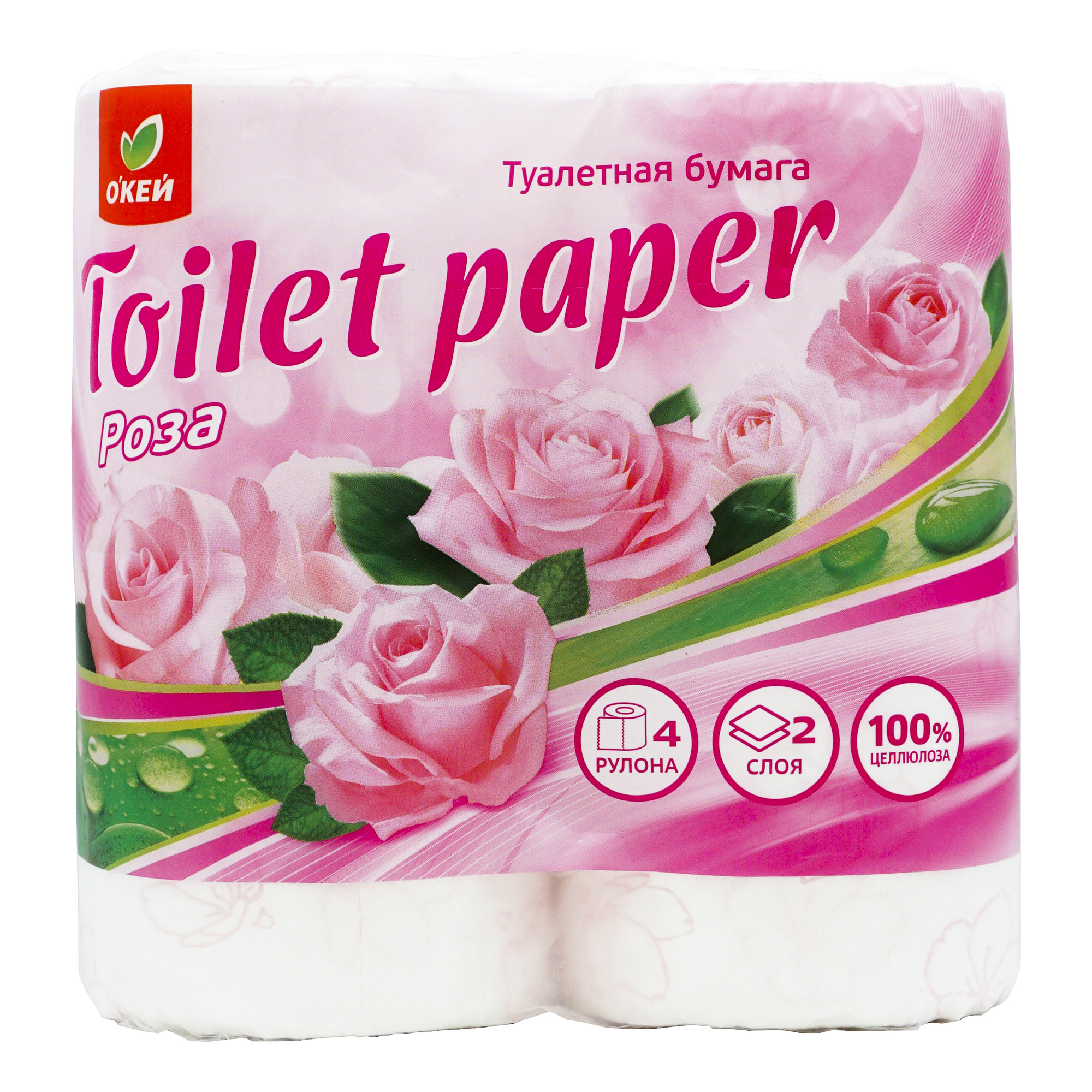 Туалетная бумага Окей Роза 4 рулона