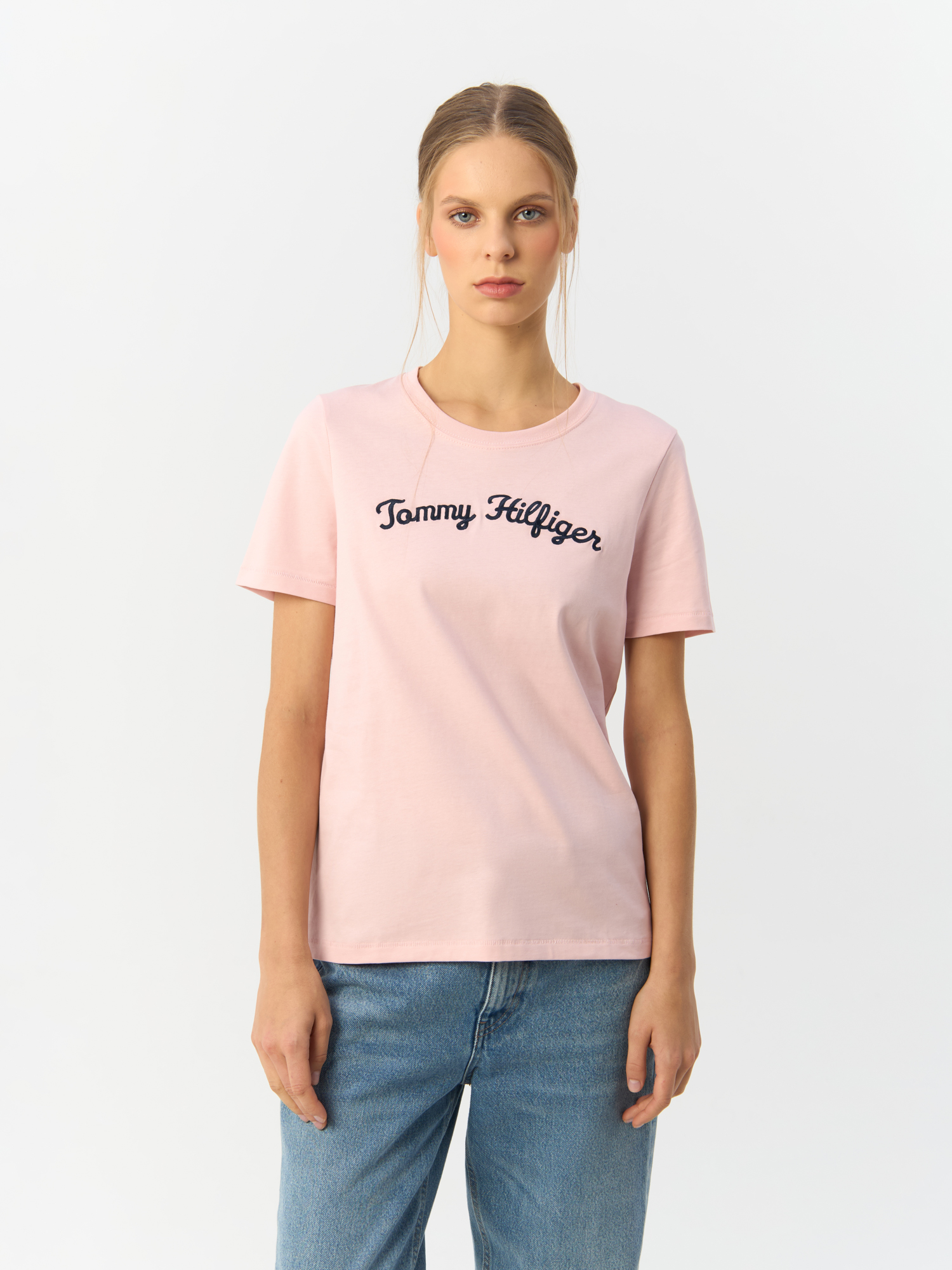 

Футболка женская Tommy Hilfiger WW0WW42589 розовая XS, Розовый, WW0WW42589