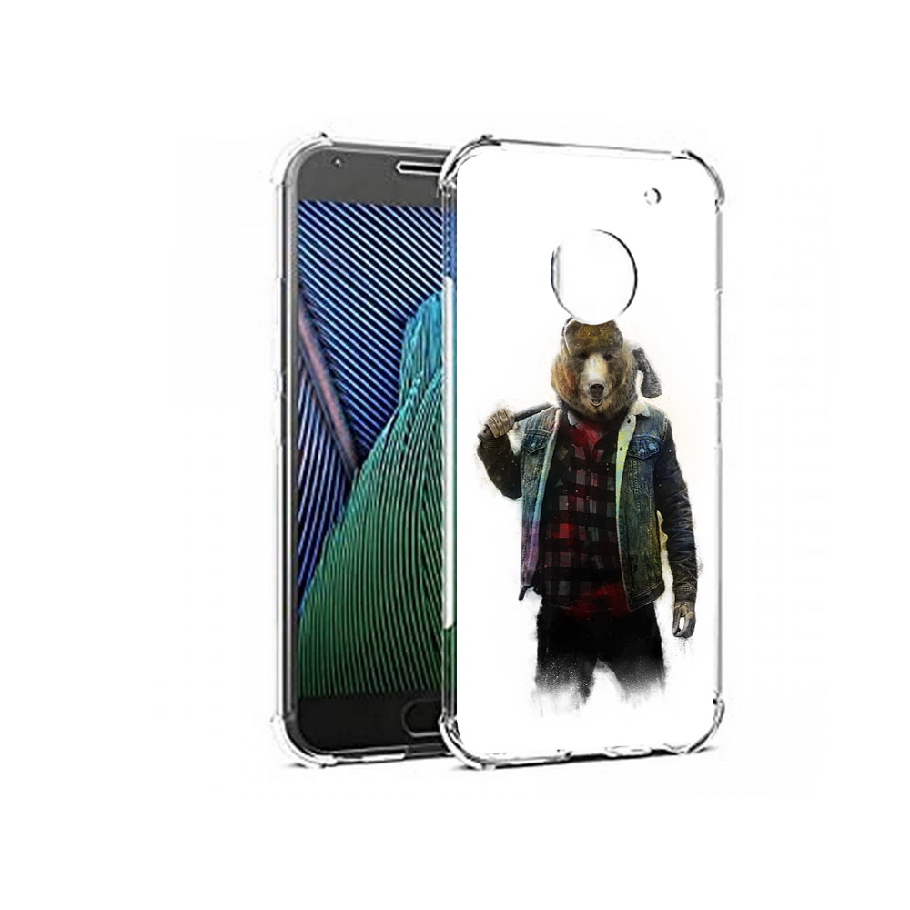 

Чехол MyPads Tocco для Motorola Moto G5 медведь с топором (PT67504.367.469), Прозрачный, Tocco