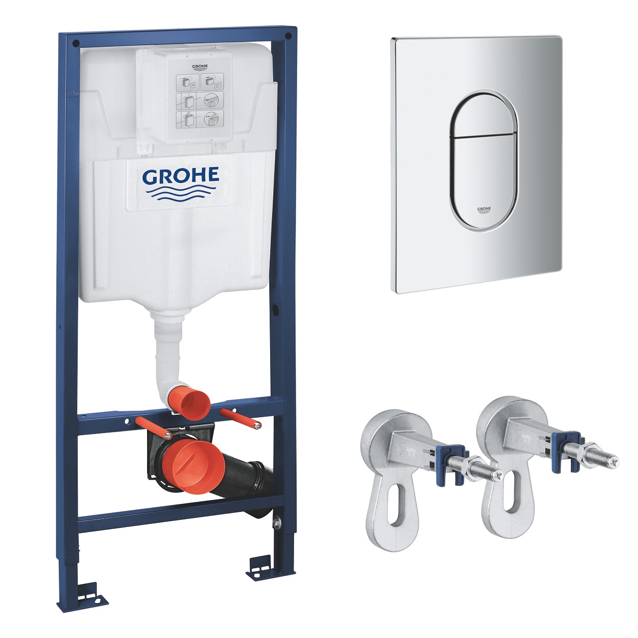 

Система инсталляции для унитаза GROHE с панелью смыва, хром (NW0145)