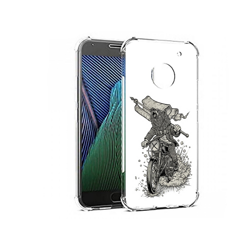 

Чехол MyPads Tocco для Motorola Moto G5 медведь на мотоцикле (PT67504.367.467), Прозрачный, Tocco