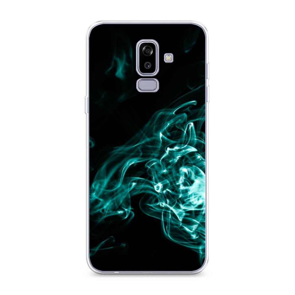 

Чехол на Samsung Galaxy J8 "Дым", Голубой;черный, 26550-3