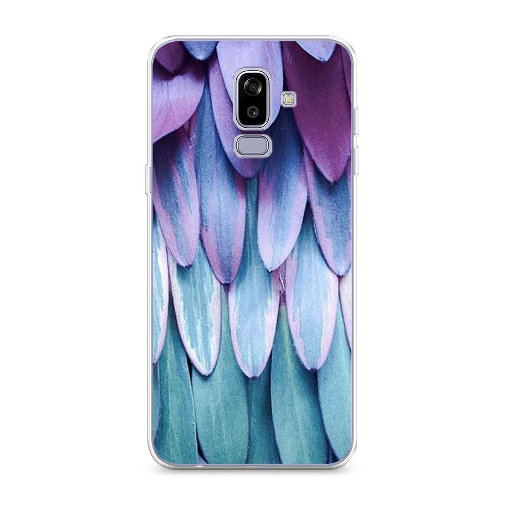 

Чехол на Samsung Galaxy J8 "Синее перо", Фиолетовый;голубой, 26550-3