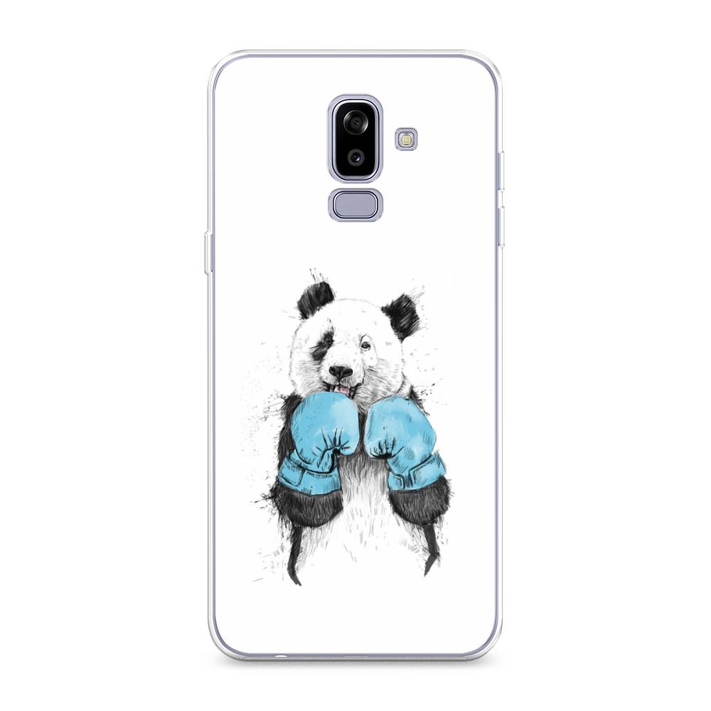

Чехол на Samsung Galaxy J8 "Панда боксер", Голубой;белый;серый, 26550-1