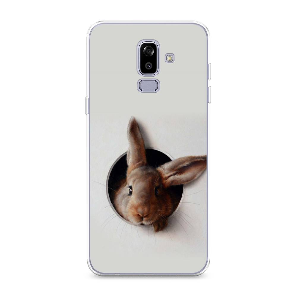

Чехол на Samsung Galaxy J8 "Любопытный кролик", Серый;коричневый, 26550-1