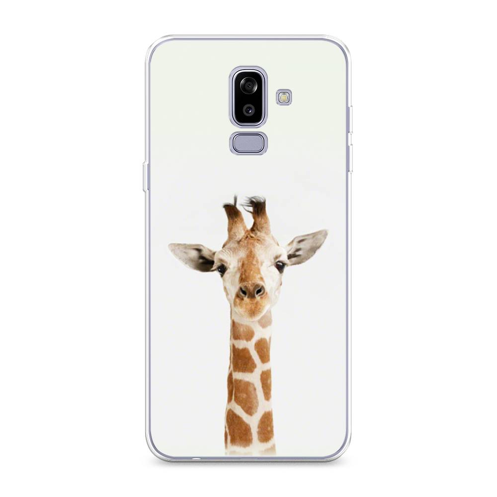 

Чехол на Samsung Galaxy J8 "Любопытный жираф", Бежевый;коричневый, 26550-1