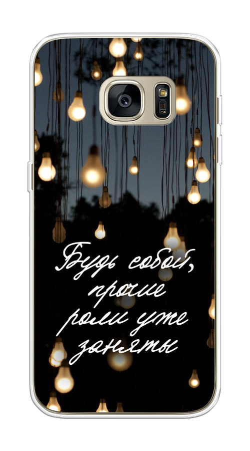 

Чехол Awog на Samsung Galaxy S7 "Будь собой", Черный;серый;желтый, 24550-6