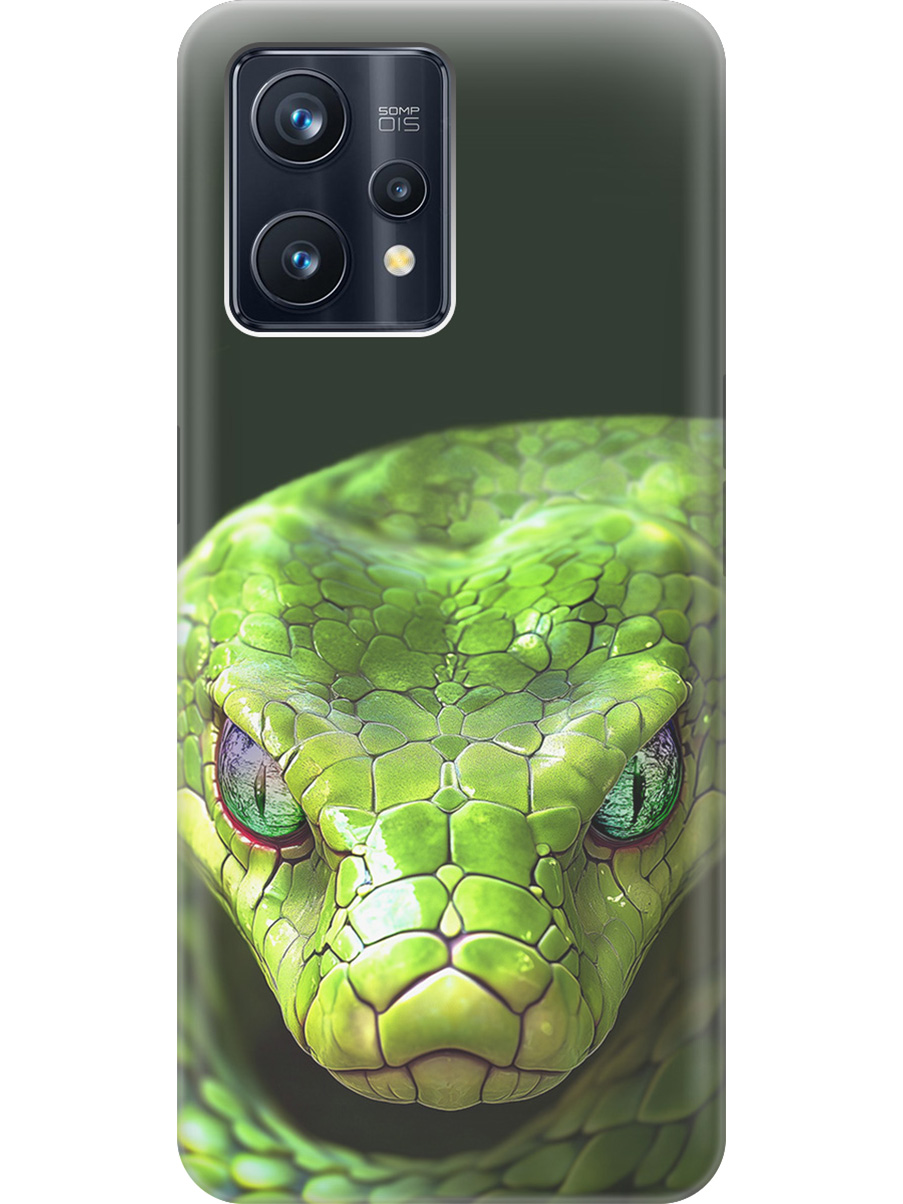

Силиконовый чехол на Realme 9 Pro+ с принтом "Змея" прозрачный, Прозрачный;черный;зеленый, 740189613