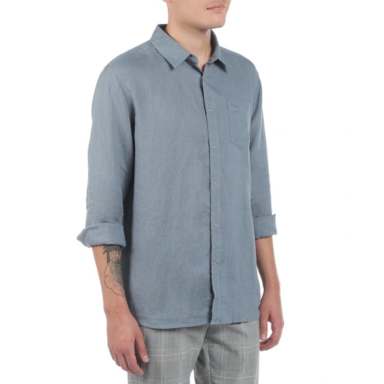 

Рубашка мужская Maison David SHIRT голубая S, Голубой, SHIRT