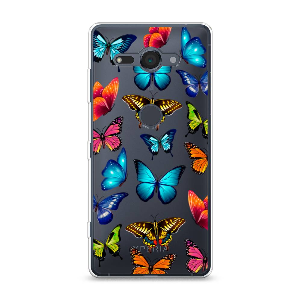 фото Силиконовый чехол "разные бабочки" на sony xperia xz2 compact awog