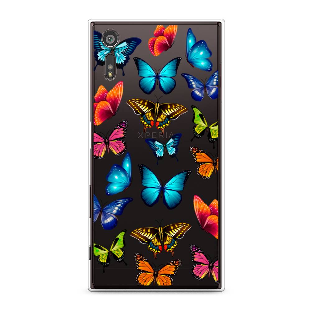фото Силиконовый чехол "разные бабочки" на sony xperia xz awog