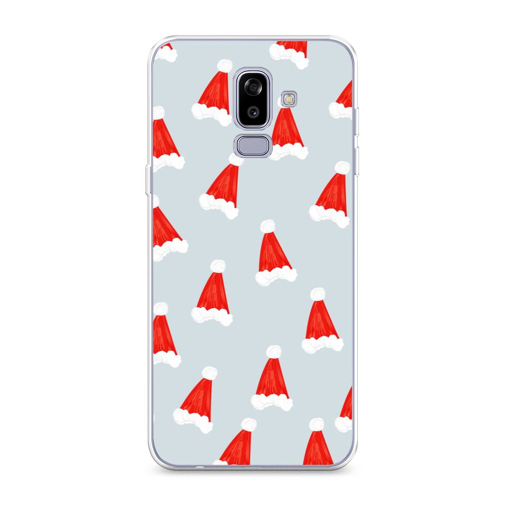 

Чехол на Samsung Galaxy J8 "Новогодние шапочки", Белый;красный;серый, 26550-5