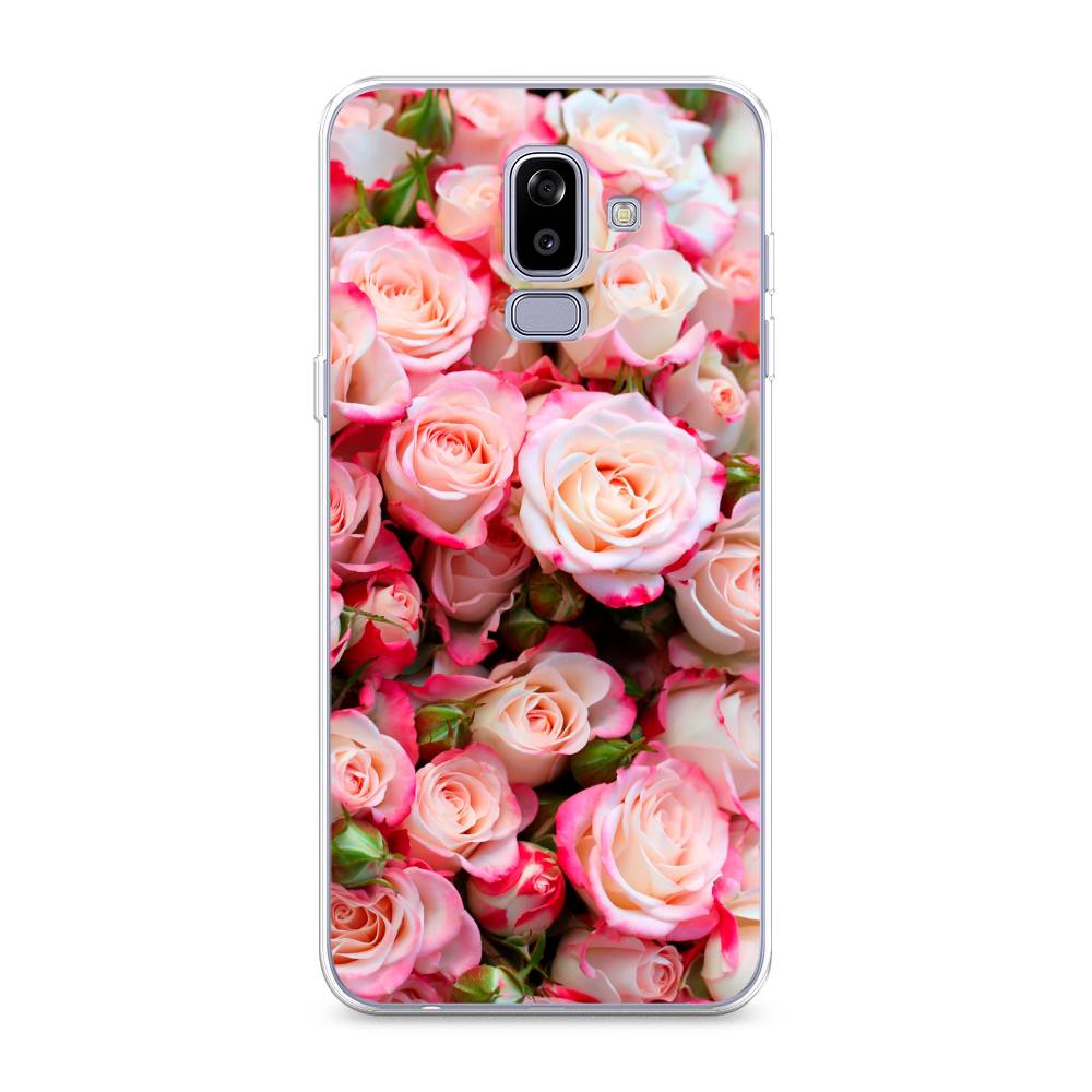 

Чехол на Samsung Galaxy J8 "Много роз", Розовый, 26550-2