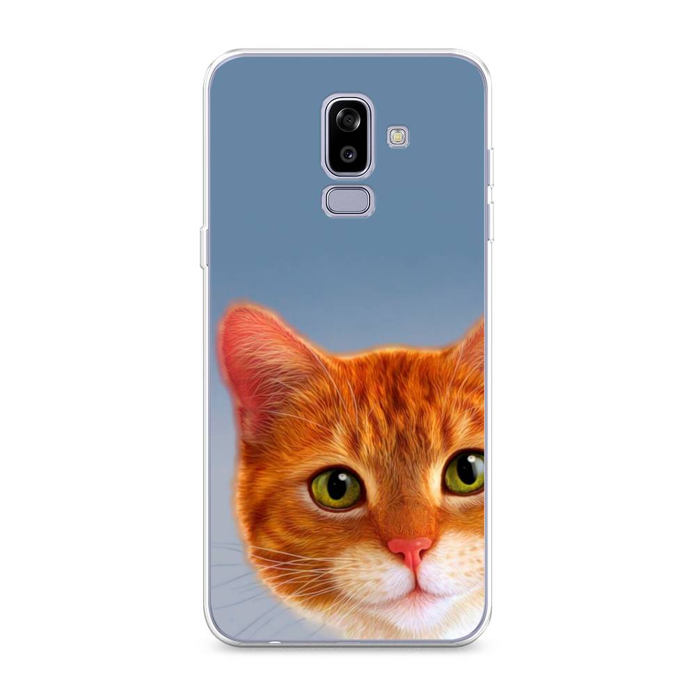 

Чехол на Samsung Galaxy J8 "Любопытный котик", Коричневый, 26550-1