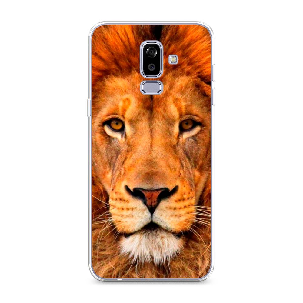 

Чехол на Samsung Galaxy J8 "Благородный лев", Оранжевый, 26550-1