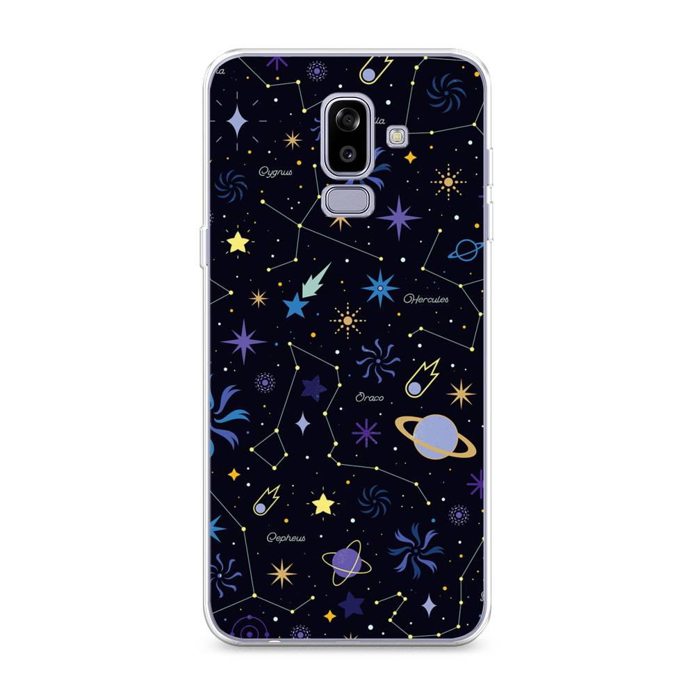 

Чехол на Samsung Galaxy J8 "Цветной космос", Желтый, 26550-2