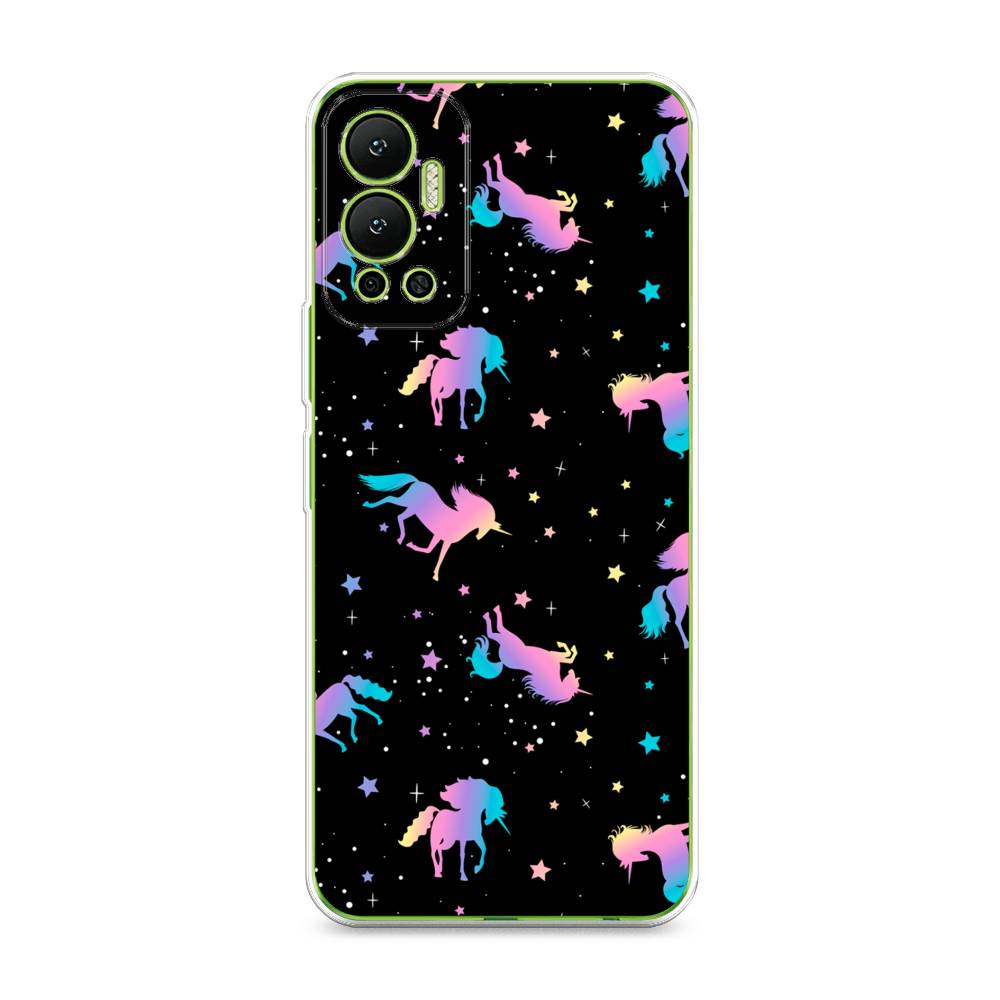 

Чехол для Infinix Hot 12 "Единороги градиент", Черный;розовый;голубой, 3101350-1