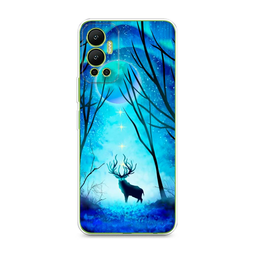 

Чехол для Infinix Hot 12 "Олень северное сияние", Синий;черный;голубой, 3101350-1