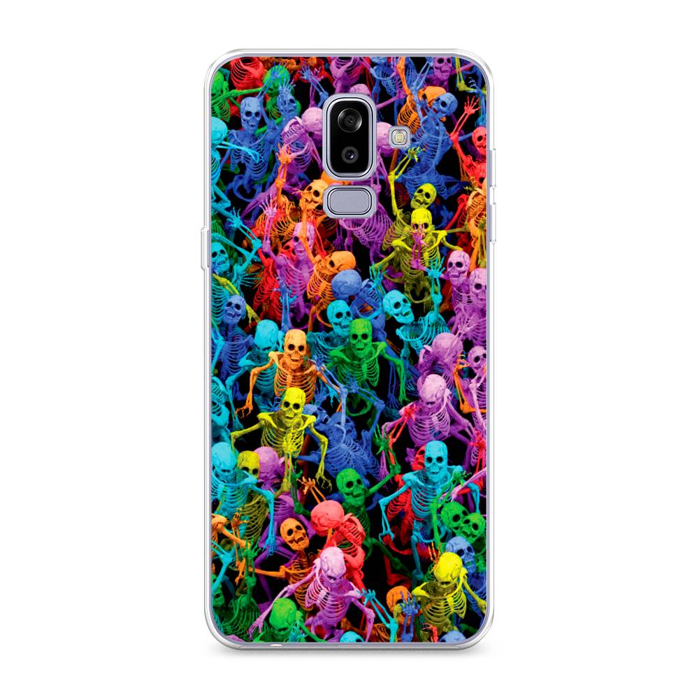 

Чехол на Samsung Galaxy J8 "Вечеринка скелетов", Фиолетовый;желтый;оранжевый, 26550-6