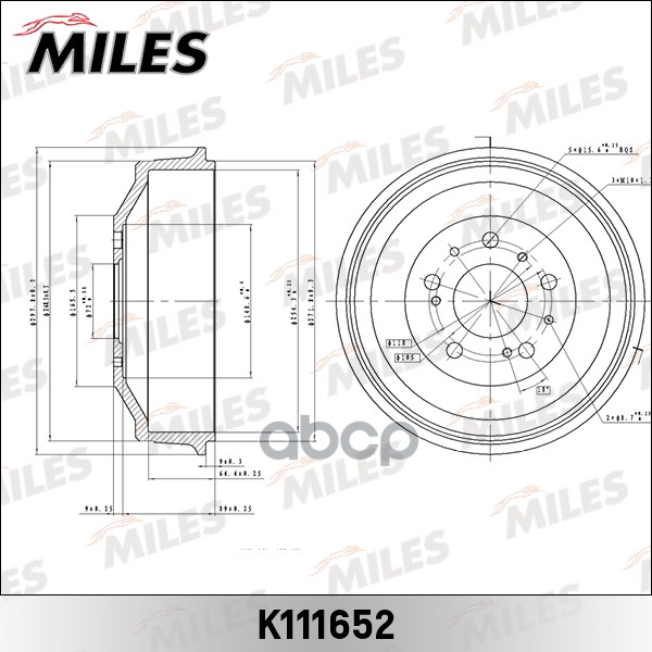 фото Барабан тормозной peugeot boxer/fiat ducato/citroen jumper 1t-1.5t (trw db4023) k111652 mi miles