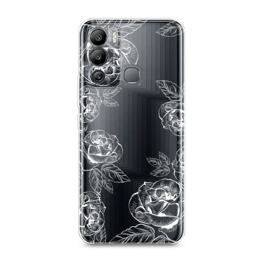 

Чехол на Infinix Hot 12i "Розы графика", Черный;серый, 3101250-2