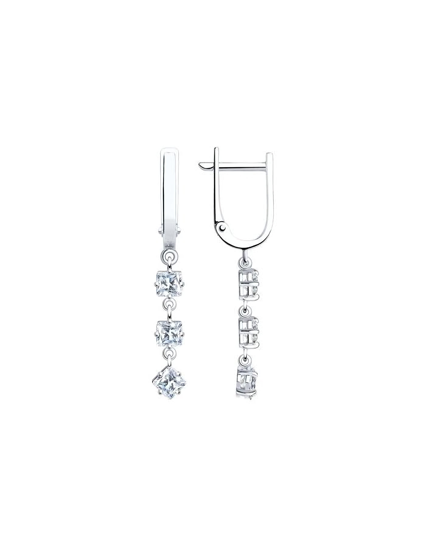 

Серьги подвески из серебра TEO MAORI 894020515, фианит, 894020515