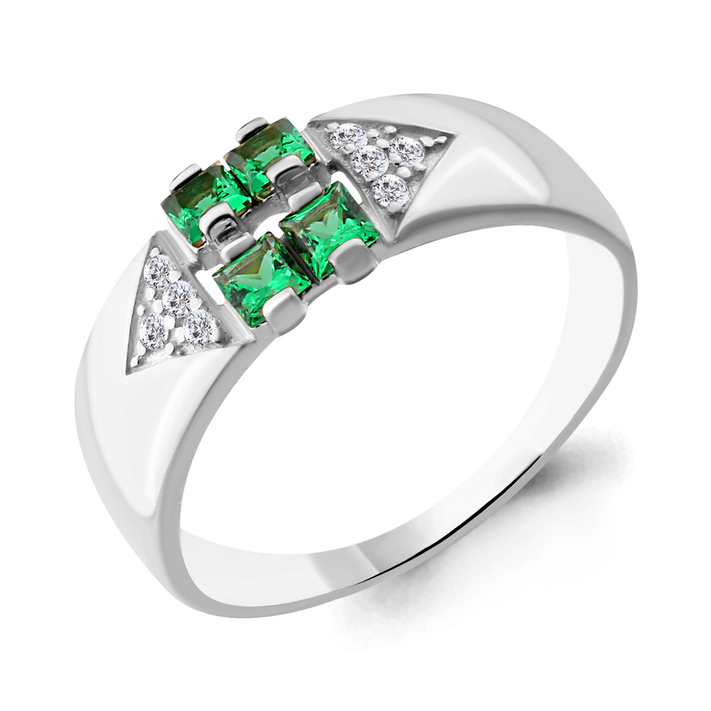 

Кольцо из серебра с фианитом\шпинелью Aquamarine Aquamarine 68180АГ_925_р р. 18, 68180АГ_925_р