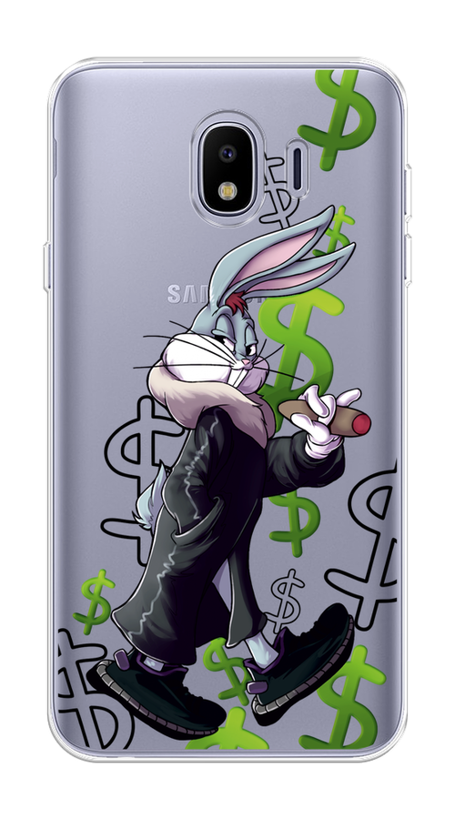 

Чехол на Samsung Galaxy J4 "Rich Bugs Bunny", Зеленый;черный;голубой, 26450-6