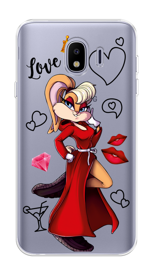 

Чехол на Samsung Galaxy J4 "Rich Lola Bunny", Красный;бежевый;оранжевый, 26450-6