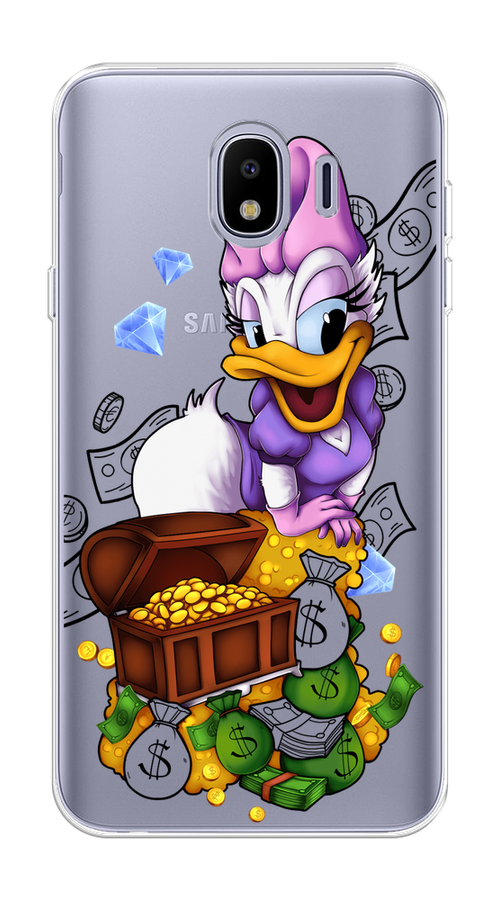 

Чехол на Samsung Galaxy J4 "Rich Daisy Duck", Коричневый;белый;фиолетовый, 26450-6