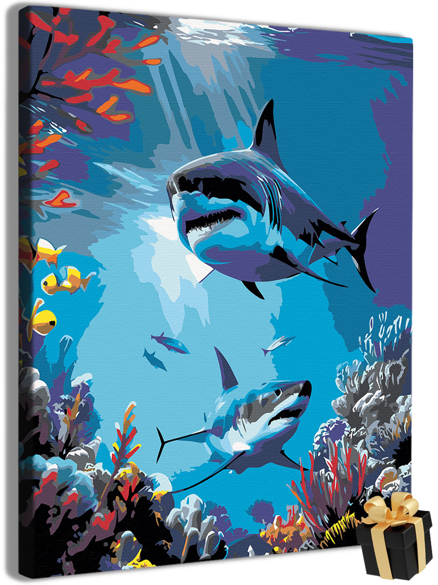 

Картина по номерам Арт-студия Unicorn N-4741 акула 40x50, акула