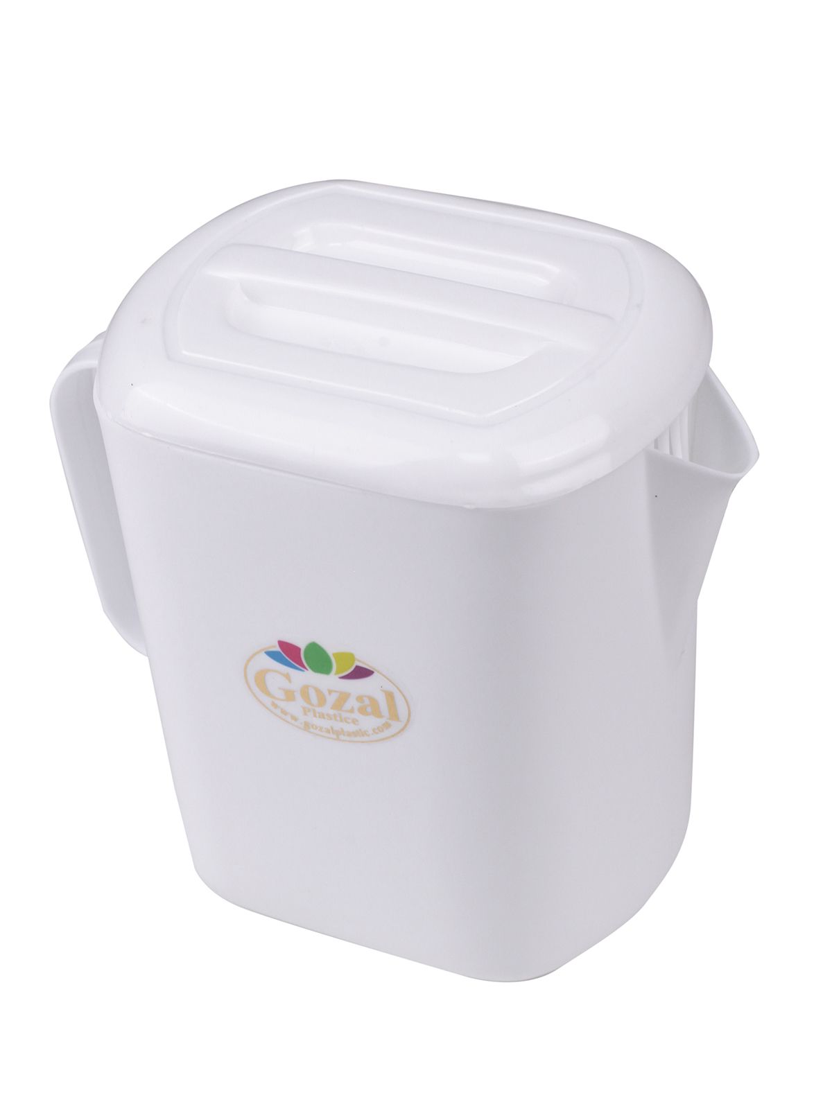 Пластиковый кувшин для холодильника с крышкой №44, термостойкий, 1.5 литра, белый