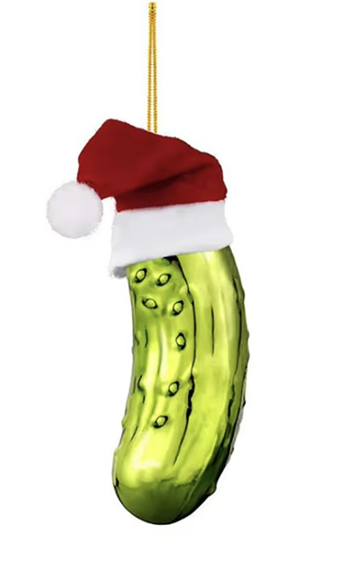 

Елочная игрушка Сhristmas Inspiration Коллекция Традиции Огурец в шапке Санты 10 см, Разноцветный