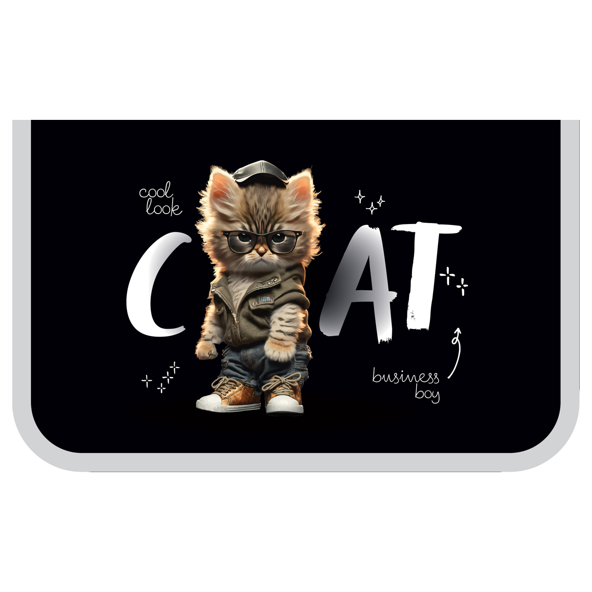 

Пенал ArtSpace Cat 1 отделение, 200х130, две откидные секции, ткань, Разноцветный, Cat
