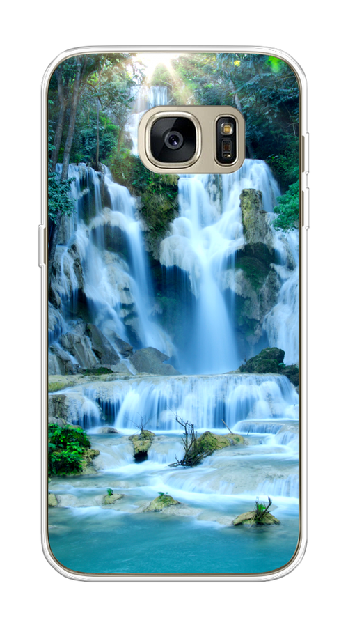 

Чехол Awog на Samsung Galaxy S7 "Водопад 8", Голубой;зеленый, 24550-4