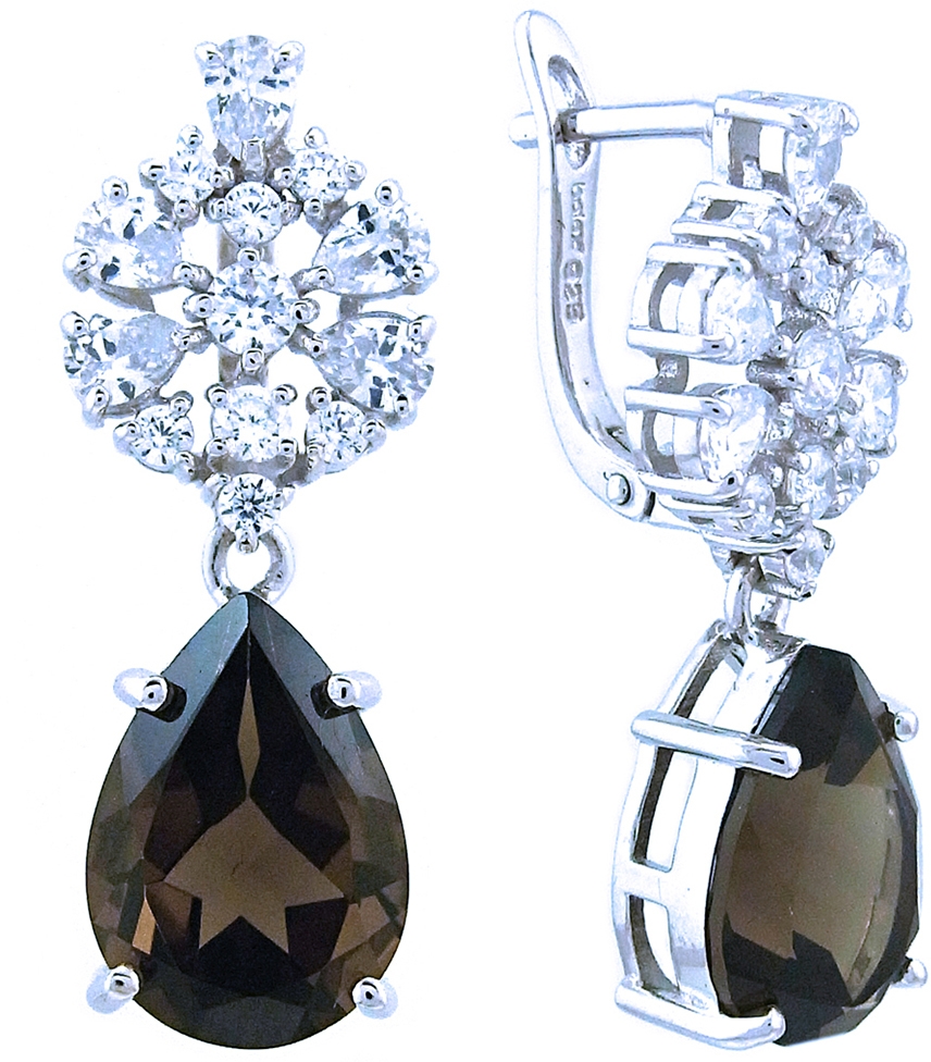 

Серьги из серебра с раухтопазом Balex Jewellery 2405937770, 2405937770