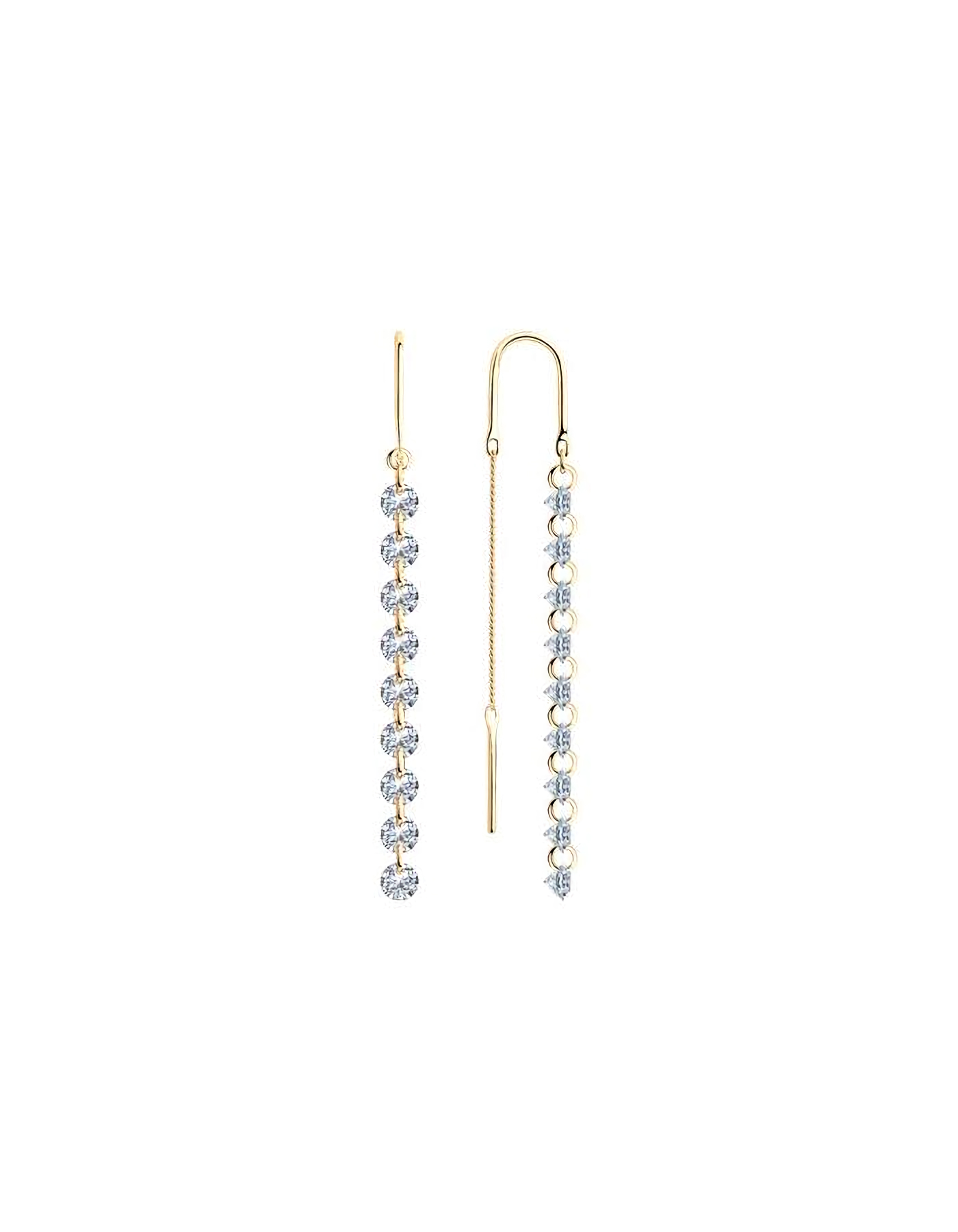 

Серьги продевки из серебра TEO MAORI 893021065, фианит, 893021065