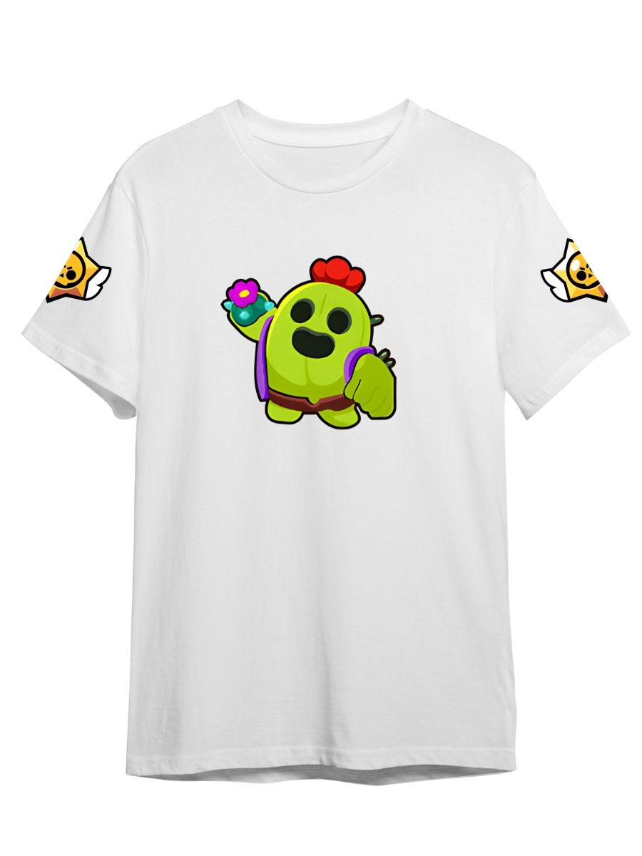 

Футболка унисекс СувенирShop Brawl Stars/Бравл Старс/Спайк 16 белая M, "Brawl Stars/Бравл Старс/Спайк" 16