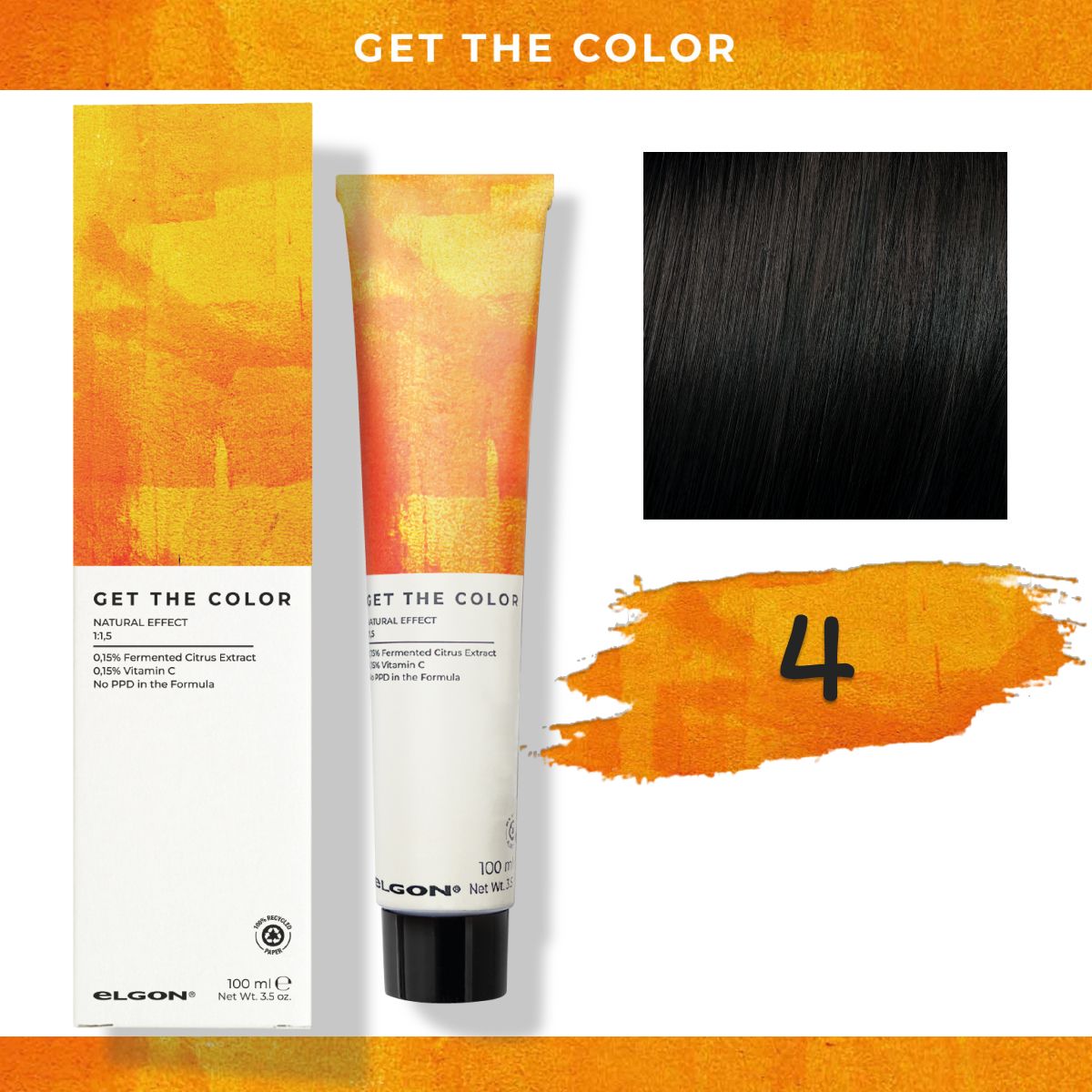 

Стойкая краска для волос Elgon Get the Color 4 Каштановый, 100 мл, 36325