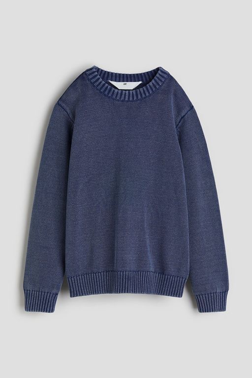 Джемпер детский H&M 1212829, Вымытый темно-синий, 134