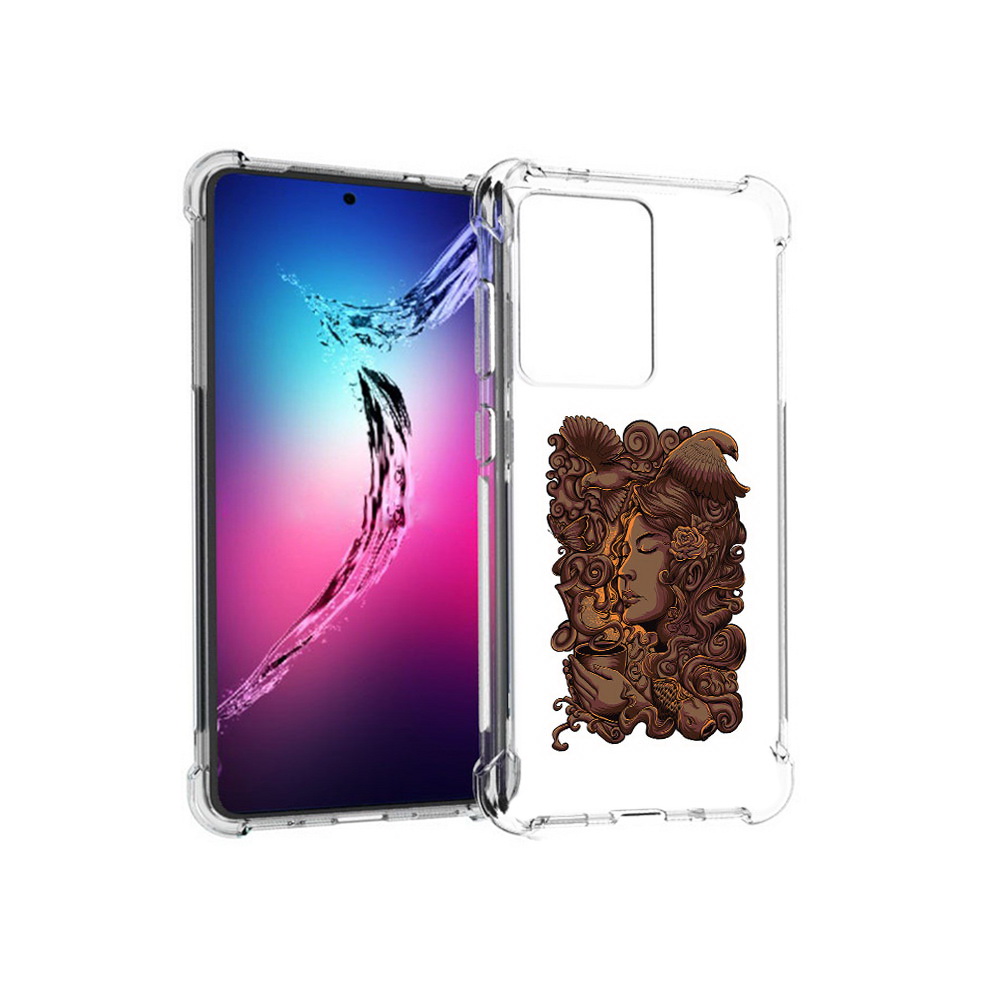 

Чехол MyPads Tocco для Samsung Galaxy S20+ девушка с длинными волосами абстракция, Прозрачный, Tocco