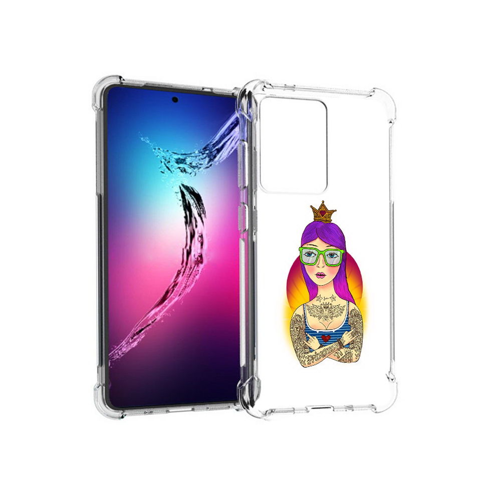 

Чехол MyPads Tocco для Samsung Galaxy S20+ девушка в татуировках с короной, Прозрачный, Tocco